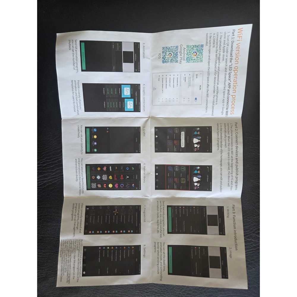 Programmable LED Screen Backpack WiFi App Control Custom Display Black Grey - Picture 5 of 5